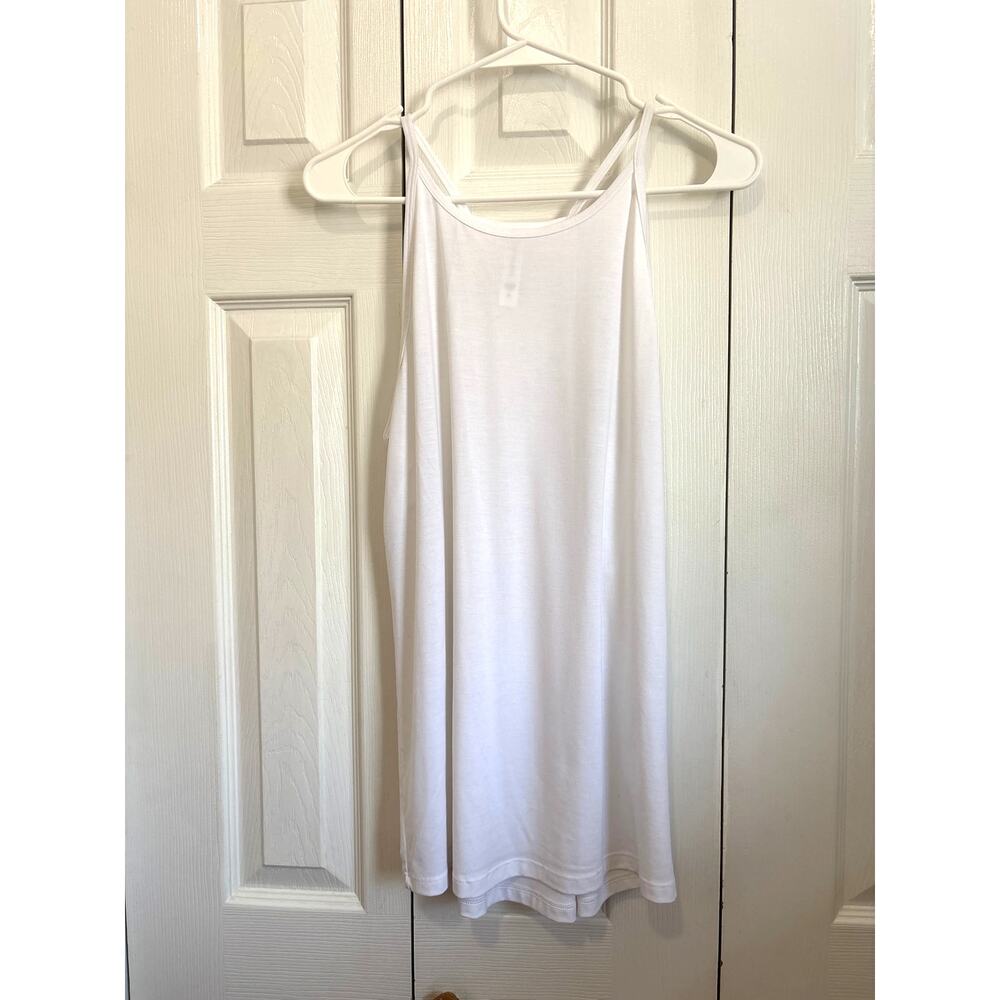 Athleta White High Neck Racerback Flowy Tank Top Size Small